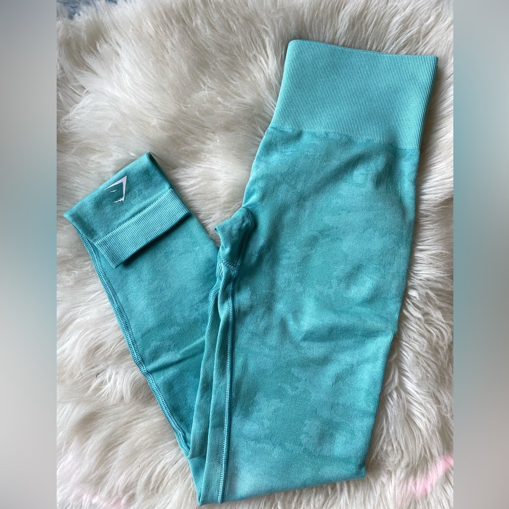 Gymshark blue light teal camo leggings